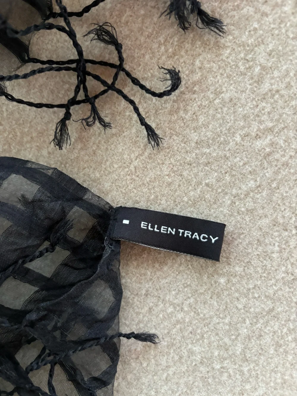 Vintage 90s Silk Windowpane Scarf